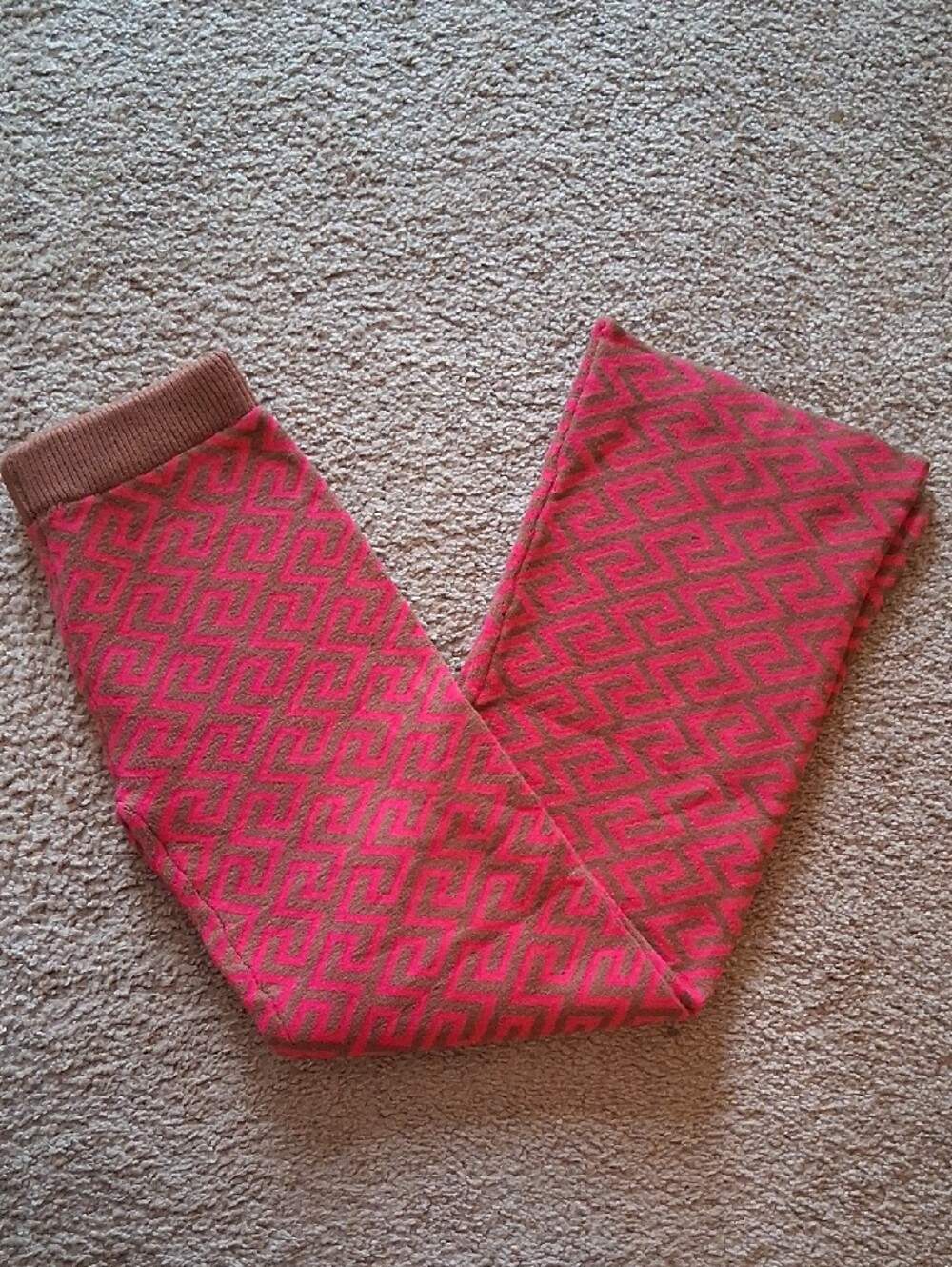 Love Sense Wide Leg Knit Pants With Geometric Pattern